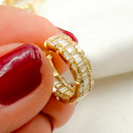 Load image into Gallery viewer, EHL56701. 14K Solid Gold Baguette Diamond Huggies