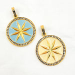 Load image into Gallery viewer, DP502A. Diamond Sterling Silver Round Star Enamel Pendant