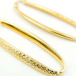 Load image into Gallery viewer, GER31. 14K Solid Gold Oval Texture Hoops