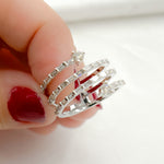 Load image into Gallery viewer, 14K Solid Gold Diamond Multi Row Baguette Ring.