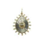 Load image into Gallery viewer, 925 Sterling Silver Black Rhodium with Diamonds Drop Shape Charm. KSG25