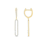 Load image into Gallery viewer, EHF56594. 14K Solid Gold and Diamonds Oval Link Dangle Earrings