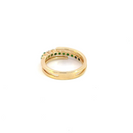Load image into Gallery viewer, 14k Solid Gold Spiral Emerald and Diamond Ring.