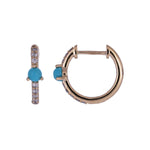 Load image into Gallery viewer, CE97354TQ3. 18K Solid Gold Diamond & Turquoise Earrings