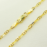 Load image into Gallery viewer, 14K Solid Yellow Gold Diamond Cut Marina Link Necklace. 050FLP1T5
