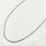 Load image into Gallery viewer, 14k Solid White Gold Twisted Bar Link Chain