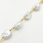 Load image into Gallery viewer, Buy Gold Plated Wire Freshwater Grey Nugget Pearl Chain