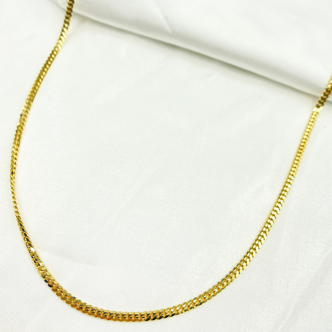 14k Solid Yellow Gold Flat Curb Chain