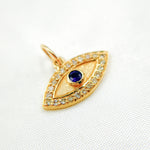 Load image into Gallery viewer, 14k Solid Gold Diamond and Gemstone Eye Charm. GDP34EYE