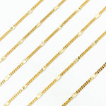 Load image into Gallery viewer, 14k Gold Curb & Diamond Cut Marina Link Chain