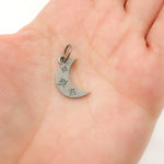 Load image into Gallery viewer, DC368. Diamond Sterling Silver Moon & Star Charm
