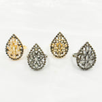 Load image into Gallery viewer, DR027. Diamond Sterling Silver Drop Ring