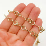 Load image into Gallery viewer, 14K Solid Gold Hollow Bar and Rings Necklace