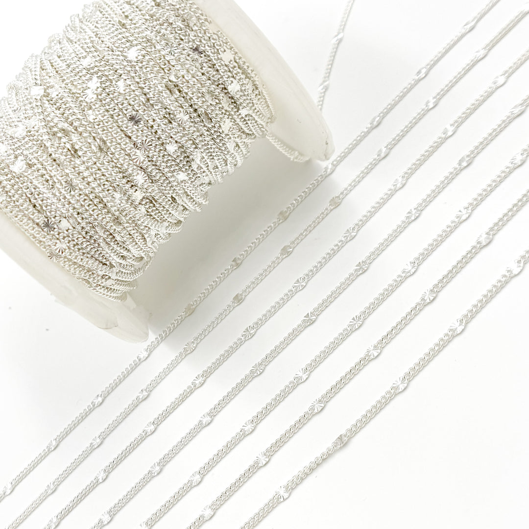 Sterling Silver Curb Chain with Marina Link