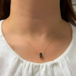 Load image into Gallery viewer, Shop Now 14K Solid Gold Baguette Shape Natural Gemstone Slider