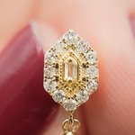 Load image into Gallery viewer, EFH52033. 14K Solid Gold and Diamonds 3 Hexagons Dangle Earrings
