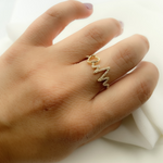 Load image into Gallery viewer, 14K Solid Gold Heart Beat Diamond Ring.