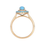 Load image into Gallery viewer, CR96844TQ7X518K. 18K Solid Gold Diamond and Turquoise Ring