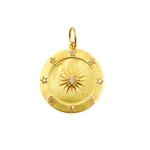 Load image into Gallery viewer, GDP226. 14K Solid Gold Diamonds Star Circle Charm