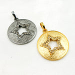Load image into Gallery viewer, DP371. Diamond Silver Round Star Pendant