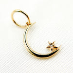 Load image into Gallery viewer, Shop Now Gold Moon & Star Charm with Gemstone