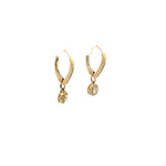 Load image into Gallery viewer, EHF56566. 14k Solid Yellow Gold Diamond Dangle Circle