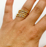 Load image into Gallery viewer, DR031. Diamond Sterling Silver Gold Plated Ring
