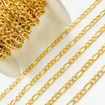 Load image into Gallery viewer, Y60GP. Gold Plated 925 Sterling Silver Hollow Figaro Chain