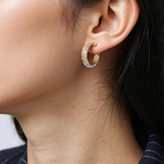 Load image into Gallery viewer, Shop 14K Solid Gold Diamond Fancy Round Hoop