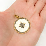 Load image into Gallery viewer, Diamond Sterling Silver Round Star Enamel Pendant