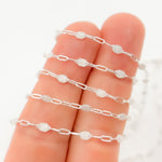 Load image into Gallery viewer, Buy White Color Opal Enamel Cable Chain