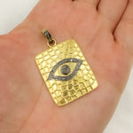 Load image into Gallery viewer, DP291. Diamond Sterling Silver Rectangle Eye Pendant