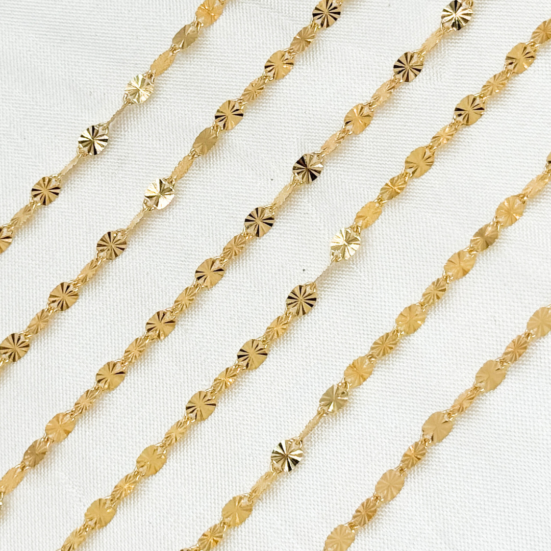 14k Gold Filled Diamond Cut Marina Chain