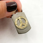 Load image into Gallery viewer, DP757. Diamond Sterling Silver Rectangle Peace Pendant