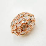 Load image into Gallery viewer, DC732. Diamond & Sterling Silver Oval Bead