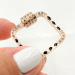 Load image into Gallery viewer, Diamond Sterling Silver Square Clasp