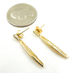 Load image into Gallery viewer, EFE51758. 14K Solid Gold and Diamonds Dangle Earrings