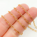 Load image into Gallery viewer, Gold Plated Sterling Silver Smooth & White Silver Side Paperclip Chain