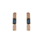 Load image into Gallery viewer, EHF57596. 14K Solid Gold Diamond and Gemstone Fancy Hoop Earrings