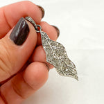 Load image into Gallery viewer, DP086. Diamond & Sterling Silver Leaf Pendant