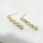 Load image into Gallery viewer, EFE51758. 14K Solid Gold and Diamonds Dangle Earrings