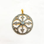 Load image into Gallery viewer, DP015. Diamond Silver Round Fancy Arrow Pendant