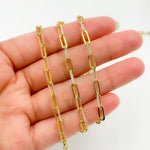 Load image into Gallery viewer, Z113GS. Two Tone Sterling Silver and Gold Plated Paperclip Textured Chain