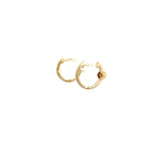 Load image into Gallery viewer, EHB57135TQ. 14k Solid Gold Diamond and Turquoise Eye Huggies