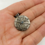 Load image into Gallery viewer, DC247. Diamond & Sterling Silver Circle Pendant with Gemstone