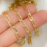 Load image into Gallery viewer, Gold Plated 925 Sterling Silver Ultra Flat Paperclip Chain. Z60GP