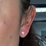 Load image into Gallery viewer, ER416801Y. 14K Solid Gold Diamond Heart Studs Earrings