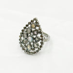 Load image into Gallery viewer, DR027. Diamond Sterling Silver Drop Ring