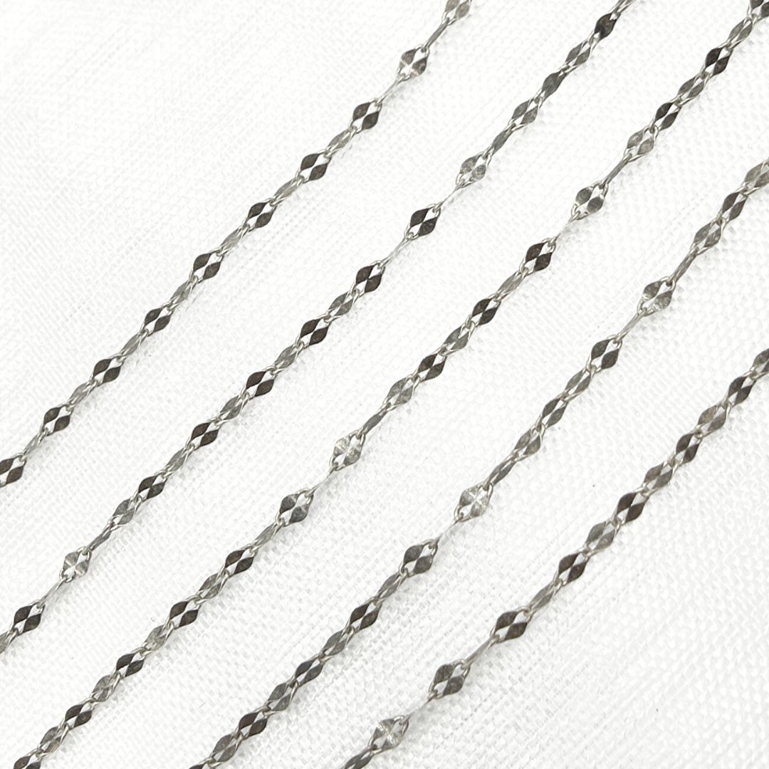 Z46OX. Oxidized Sterling Silver Flat Marina Chain