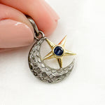 Load image into Gallery viewer, DP737. Diamond Sterling Silver Moon & Star Pendant
